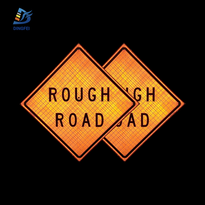 Rough Road Reflective Roll Up Traffic Sign - 